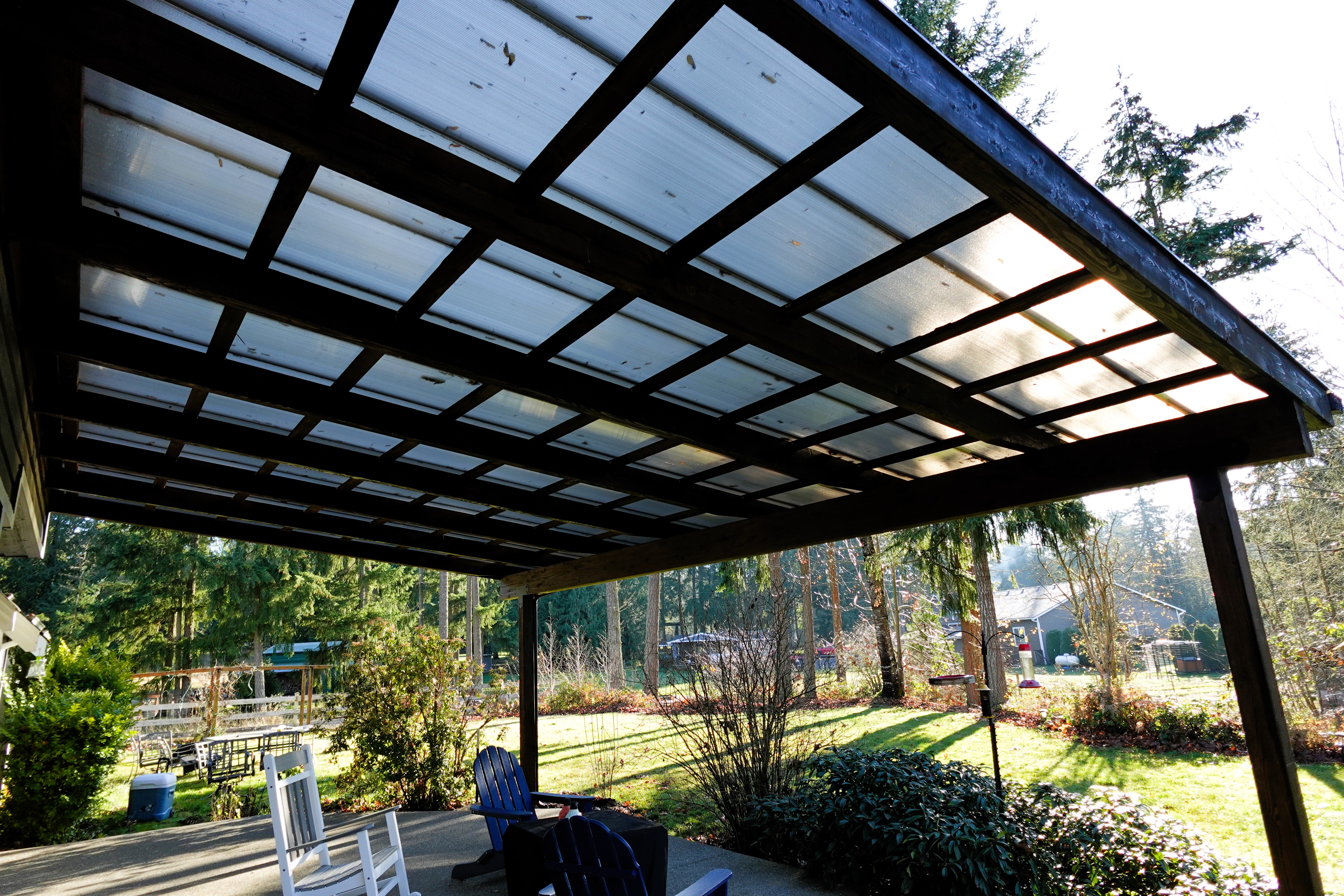 Two post support design with open span layout