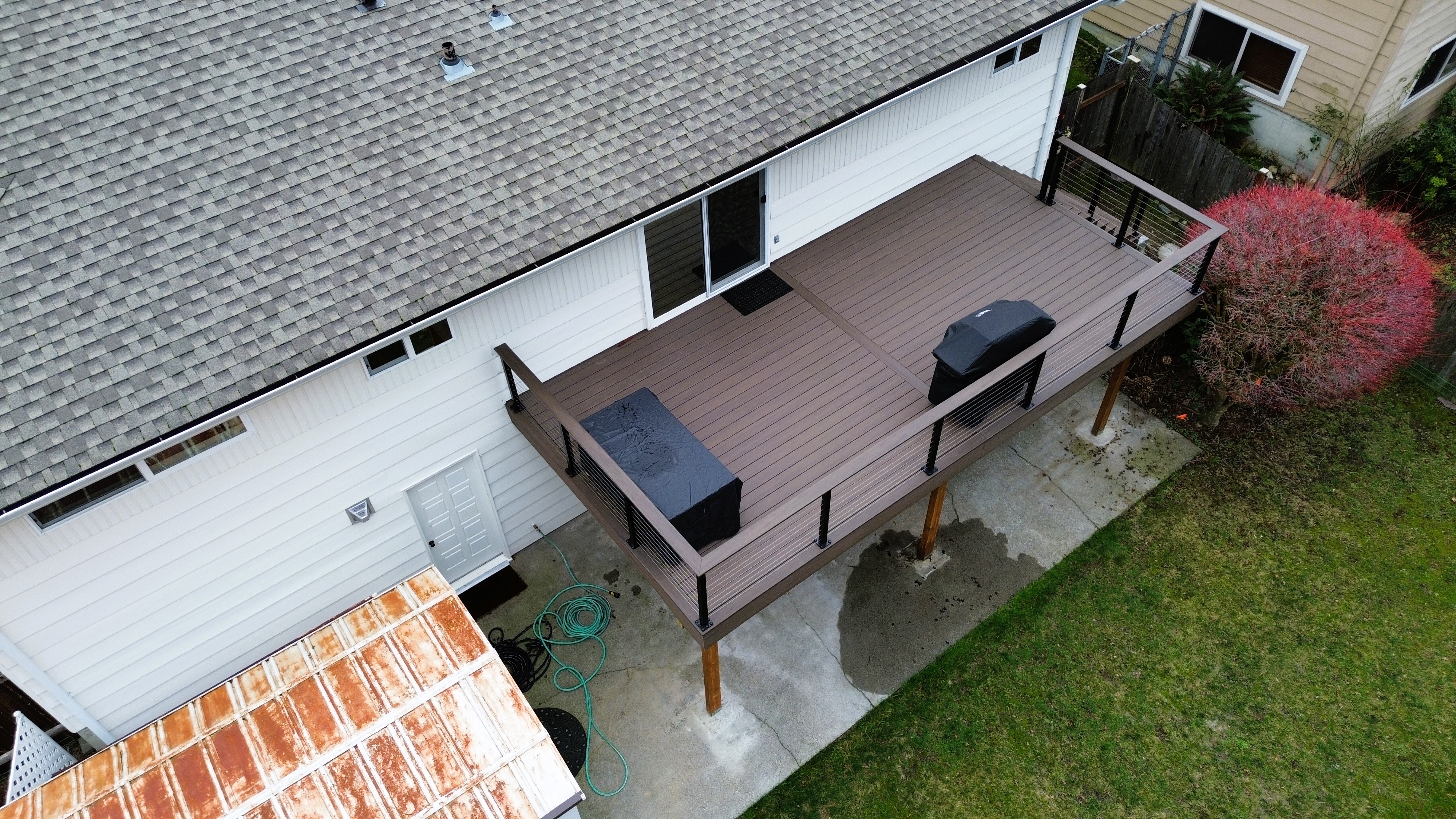 Trex composite deck installation in Tacoma